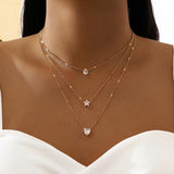 Maxbell Multilayer Pendant Layering Chain Decorate for Anniversary Party Girls Aureate