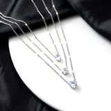 Maxbell Multilayer Pendant Layering Chain Decorate for Anniversary Party Girls Argent