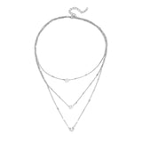 Maxbell Multilayer Pendant Layering Chain Decorate for Anniversary Party Girls Argent