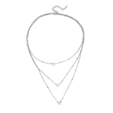 Maxbell Multilayer Pendant Layering Chain Decorate for Anniversary Party Girls Argent