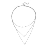 Maxbell Multilayer Pendant Layering Chain Decorate for Anniversary Party Girls Argent
