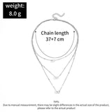 Maxbell Multilayer Pendant Layering Chain Decorate for Anniversary Party Girls Argent