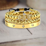 Maxbell Braided Bracelet Set Woven Cuff Wrap Bracelet Wristbands Women Men Aureate