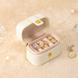 Maxbell Ring Box Multipurpose Durable PU Ring Storage Tray Portable for Brooch White