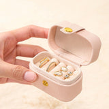 Maxbell Ring Box Multipurpose Durable PU Ring Storage Tray Portable for Brooch Pink