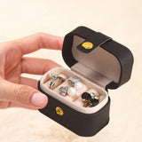 Maxbell Ring Box Multipurpose Durable PU Ring Storage Tray Portable for Brooch Black