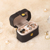 Maxbell Ring Box Multipurpose Durable PU Ring Storage Tray Portable for Brooch Black