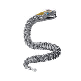 Maxbell Link Bracelets Bangle Copper Gothic Dragon Shaped Bracelet Biker Men 20cm