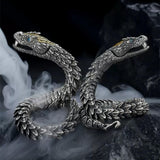 Maxbell Link Bracelets Bangle Copper Gothic Dragon Shaped Bracelet Biker Men 22cm