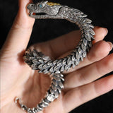 Maxbell Link Bracelets Bangle Copper Gothic Dragon Shaped Bracelet Biker Men 22cm