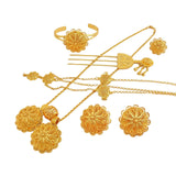 Maxbell African Jewelry Sets Necklace Hairpin Bangles Earrings 6Pcs Set Exquisite