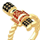 Maxbell Vintage Nutcracker Shaped Rings Simple Inlaid for Couples Friends Teens 11