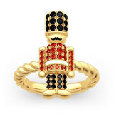 Maxbell Vintage Nutcracker Shaped Rings Simple Inlaid for Couples Friends Teens 11
