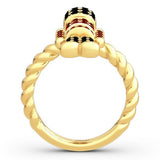 Maxbell Vintage Nutcracker Shaped Rings Simple Inlaid for Couples Friends Teens 11