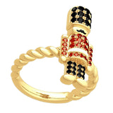 Maxbell Vintage Nutcracker Shaped Rings Simple Inlaid for Couples Friends Teens 11