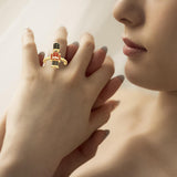 Maxbell Vintage Nutcracker Shaped Rings Simple Inlaid for Couples Friends Teens 11