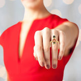 Maxbell Vintage Nutcracker Shaped Rings Simple Inlaid for Couples Friends Teens 11