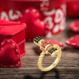 Maxbell Vintage Nutcracker Shaped Rings Simple Inlaid for Couples Friends Teens 11