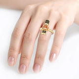 Maxbell Vintage Nutcracker Shaped Rings Simple Inlaid for Couples Friends Teens 11