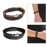 Maxbell Bracelet Decoration PU Leather Handcraft Wristband Crafts Brown and Yellow