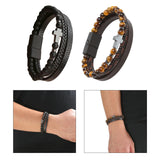 Maxbell Bracelet Decoration PU Leather Handcraft Wristband Crafts Brown and Yellow