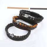 Maxbell Bracelet Decoration PU Leather Handcraft Wristband Crafts Brown and Yellow