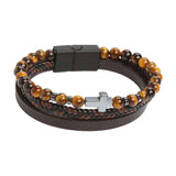 Maxbell Bracelet Decoration PU Leather Handcraft Wristband Crafts Brown and Yellow