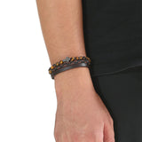 Maxbell Bracelet Decoration PU Leather Handcraft Wristband Crafts Brown and Yellow