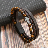 Maxbell Bracelet Decoration PU Leather Handcraft Wristband Crafts Brown and Yellow
