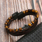 Maxbell Bracelet Decoration PU Leather Handcraft Wristband Crafts Brown and Yellow