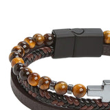 Maxbell Bracelet Decoration PU Leather Handcraft Wristband Crafts Brown and Yellow
