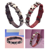 Maxbell Star PU Leather Studded Bracelet Gothic Jewelry for Women Men Girls  Brown