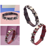 Maxbell Star PU Leather Studded Bracelet Gothic Jewelry for Women Men Girls  Brown