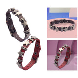 Maxbell Star PU Leather Studded Bracelet Gothic Jewelry for Women Men Girls  Brown