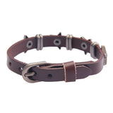 Maxbell Star PU Leather Studded Bracelet Gothic Jewelry for Women Men Girls  Brown