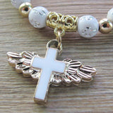 Maxbell Angel Wing Cross Bracelet for 1ST Communion Dedication Goddaughter Godmother