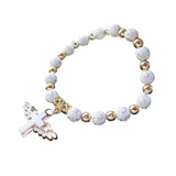 Maxbell Angel Wing Cross Bracelet for 1ST Communion Dedication Goddaughter Godmother
