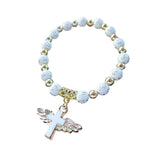 Maxbell Angel Wing Cross Bracelet for 1ST Communion Dedication Goddaughter Godmother
