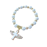 Maxbell Angel Wing Cross Bracelet for 1ST Communion Dedication Goddaughter Godmother