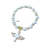 Maxbell Angel Wing Cross Bracelet for 1ST Communion Dedication Goddaughter Godmother