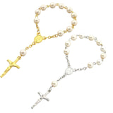 Maxbell Beaded Bracelet Pendant Gift Hanging Cross Communion Wristband Aureate