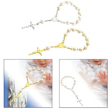 Maxbell Beaded Bracelet Pendant Gift Hanging Cross Communion Wristband Aureate