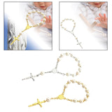 Maxbell Beaded Bracelet Pendant Gift Hanging Cross Communion Wristband Aureate