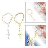 Maxbell Beaded Bracelet Pendant Gift Hanging Cross Communion Wristband Aureate