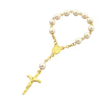 Maxbell Beaded Bracelet Pendant Gift Hanging Cross Communion Wristband Aureate