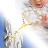 Maxbell Beaded Bracelet Pendant Gift Hanging Cross Communion Wristband Aureate