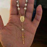 Maxbell Beaded Bracelet Pendant Gift Hanging Cross Communion Wristband Aureate