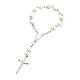 Maxbell Beaded Bracelet Pendant Gift Hanging Cross Communion Wristband Argent