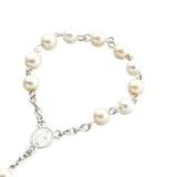 Maxbell Beaded Bracelet Pendant Gift Hanging Cross Communion Wristband Argent
