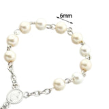 Maxbell Beaded Bracelet Pendant Gift Hanging Cross Communion Wristband Argent